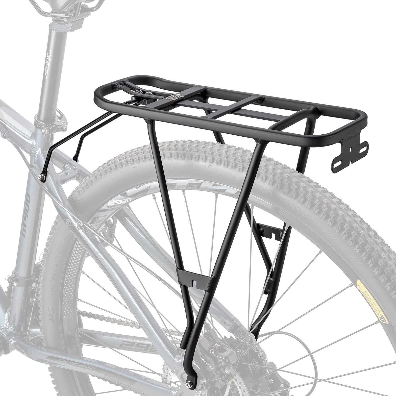 CXWXC Rear Bike Rack - Bike Cargo Rack for Disc Brake/Non-Disc Brake Mount - ...