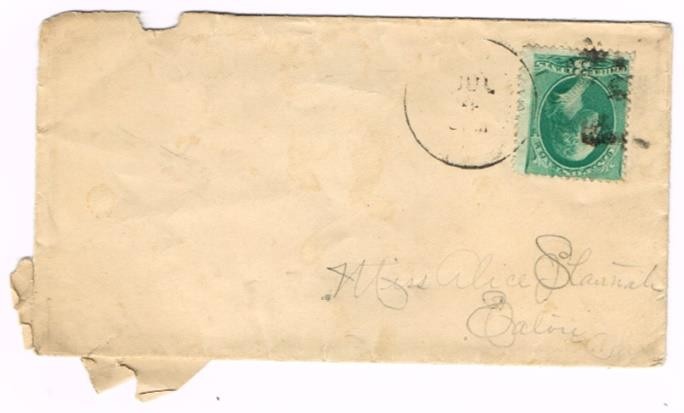 USA 1870?  3c GEORGE WASHINGTON On July  Envelope no Letter