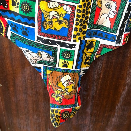 Vintage Lion King Print Deadstock 90s High Cut Thong Leotard Dancewear XL NWT - Picture 4 of 11