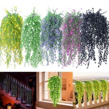 Artificial Fern Eucalyptus Leaf Plant Fake Hanging Flower Vine Home Decor