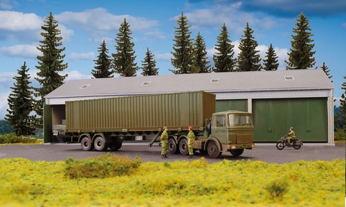 Kibri H0 18068 Bundeswehr MAN máquina de tren de 3 ejes con semirremolque contenedor de 40' | Zustand: Neu