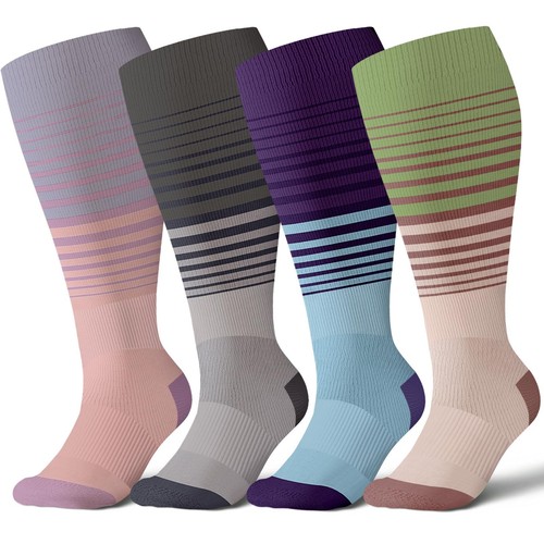 Wide Calf Compression Socks for Women&Men Plus Size,20-30mmhg Knee High Compr...