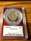 1950-D/S WASHINGTON 25C PCGS F15