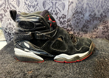 Nike Air Jordan 8 Bred-boy's black high-top suede sneakers size 5.5