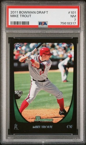 2011 Bowman Draft #101 Mike Trout Rookie PSA 7 NM NEAR MINT Angels MVP