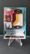 2024 Certified Freshman Fabric Mirror Signatures Teal /15 - Luke McCaffrey (RC)