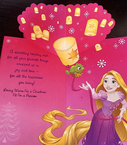 New Disney Tangled Christmas POP UP Card AMERICAN GREETINGS Granddaughter NOS - Picture 3 of 5
