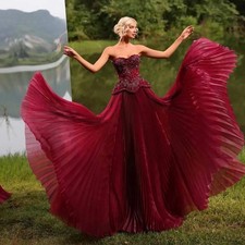 Stylish Evening Dress with Beading A-line Sleeveless Draped Sweetheart Prom Gown