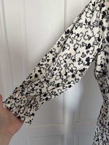 Bruuns Bazaar Ladies Acacia Clarena Cream Black 3/4 sleeve Midi Dress UK 10 BNWT - Picture 8 of 22