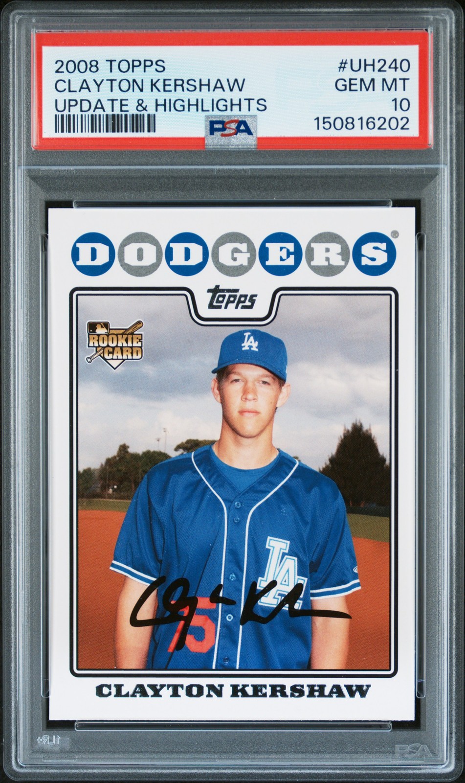 2008 TOPPS UPDATE & HIGHLIGHTS #UH240 CLAYTON KERSHAW ROOKIE RC PSA 10