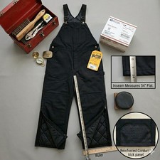 Carhartt Men's XL Tall Loose Fit Firm Duck Insulated Bib Overalls Black OR4393