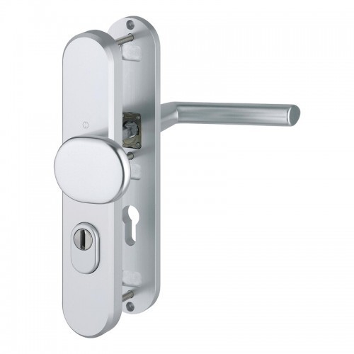 Poignée de porte palière de sécurité Stockholm HOPPE en aluminium argent