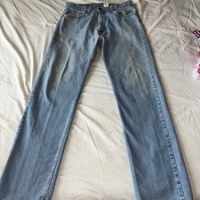Vintage 97 Levis 505 Regular Fit Straight Leg Jeans Light Wash Made in USA 36x34