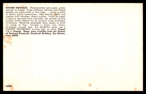 Postcard Nature Notables Hand Painted Note Paper, Des Moines, IA - Picture 2 of 2