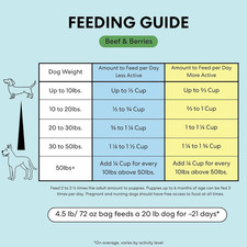 Beef  Berries Grain-Free Air Dried Dog Food, 1 Lb 16 Oz Bag