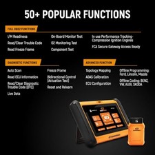 BLACK/ORANGE - GEARWRENCH 7 IN. OBD2 WIRELESS BI-DIRECTIONAL DIAGNOSTIC SCANNER