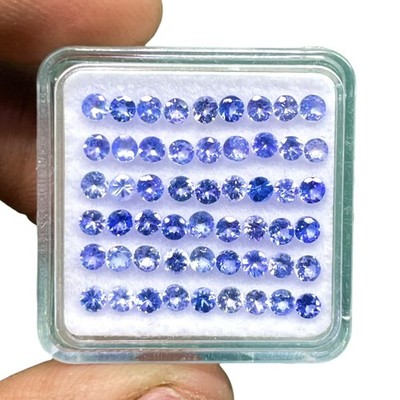 Selene Gems 50 Stk Natürliche Tansanit Edelsteine 2,3 mm Rund Schliff 3,00 Cts