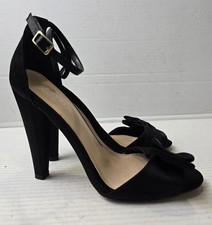 CARVELA KG SIZE CADY BLACK SATIN HIGH HEEL ANKLE STRAP SHOES SANDALS UK SIZE 4