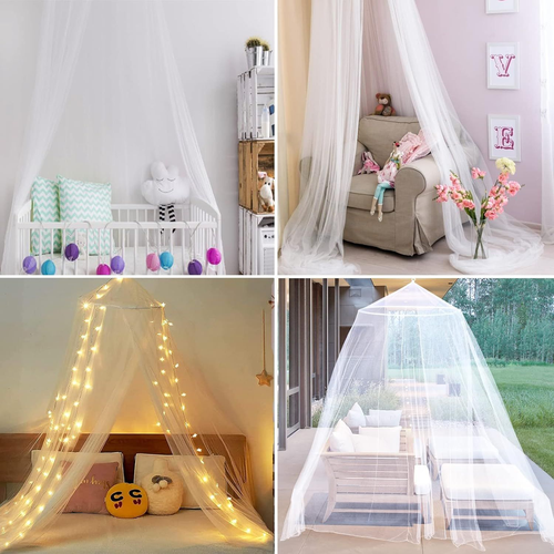 Mosquito Net Bed Canopy for Girls,King Canopy Bed Curtains Queen Size from Ceili - Picture 4 of 12