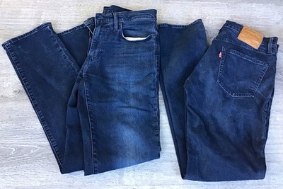2 Pair Of Levi's Premium 511 Slim Dark Blue Denim Jeans Mens 32  X 34   5-Pocket