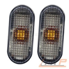 2x BLINKER OVAL RAUCHGRAU SEITLICH LINKS+RECHTS FÜR VW BORA 1J CADDY 3 04- FOX