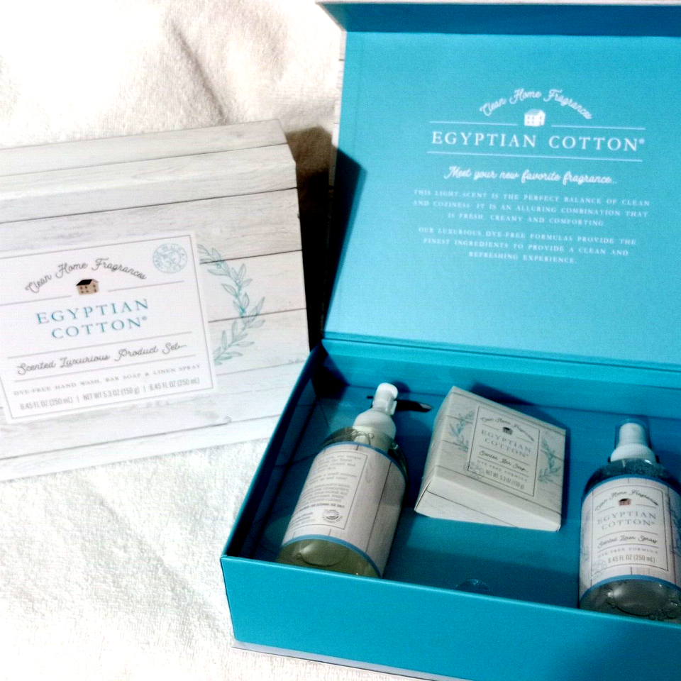 CST EGYPTIAN COTTON Linen Spray Hand Wash & Bar Soap Set eBay
