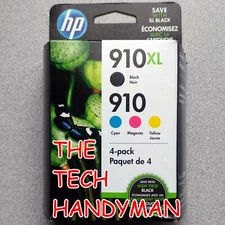 4-PACK HP GENUINE 910XL BLACK & 910 COLOR INK (RETAIL BOX) OFFICEJET PRO 8020