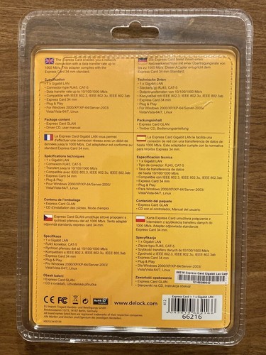 Neu Delock Express Karte zu Gigabit LAN Netzwerkadapter Windows 2000/XP/Linux C18 - Bild 5 von 12