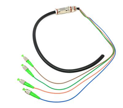 FC/APC 4 Strand Singlemode 9/125 Fiber Optic Waterproof Armored Pigtail ...
