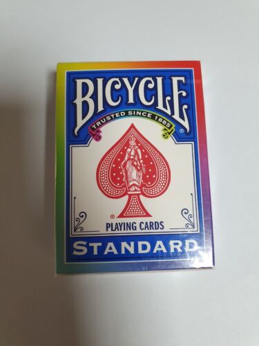 BICYCLE COLORFUL RAINBOW BACK PLAYING CARD DECK - Picture 1 of 2