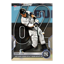 2022 TOPPS NOW #1012 AARON JUDGE HITS #62 PASSES ROGER MARIS NY NEW YORK YANKEES