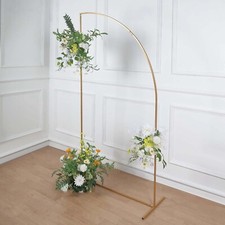 7 ft GOLD Half Moon Metal Floral Display Frame Arch Backdrop STAND Party Events
