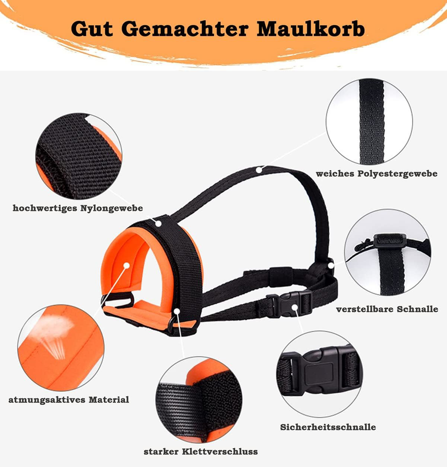 Nylon Muzzle for Dogs, Can Prevent Dogs from Biting, Barking and