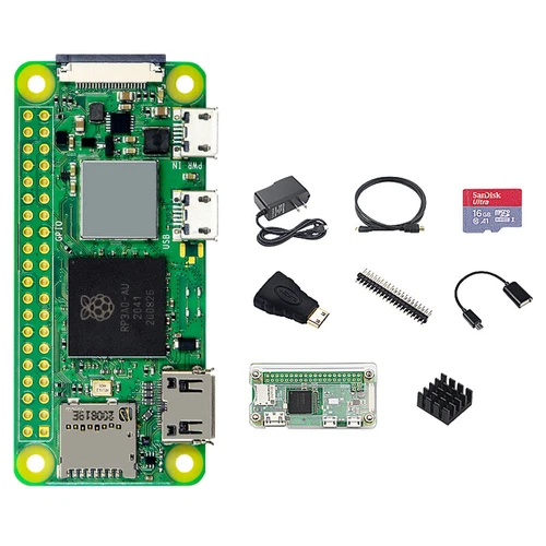 Raspberry Pi Zero 2 W Complete Starter Kit Case Power Adapter Heatsink 16GB Card