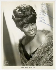 Bee Bee Butler Signed Photo 1960 Barry Records Black Doo Wop Soul Singer Motown