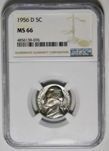 1956-D Jefferson Nickel NGC Mint State 66