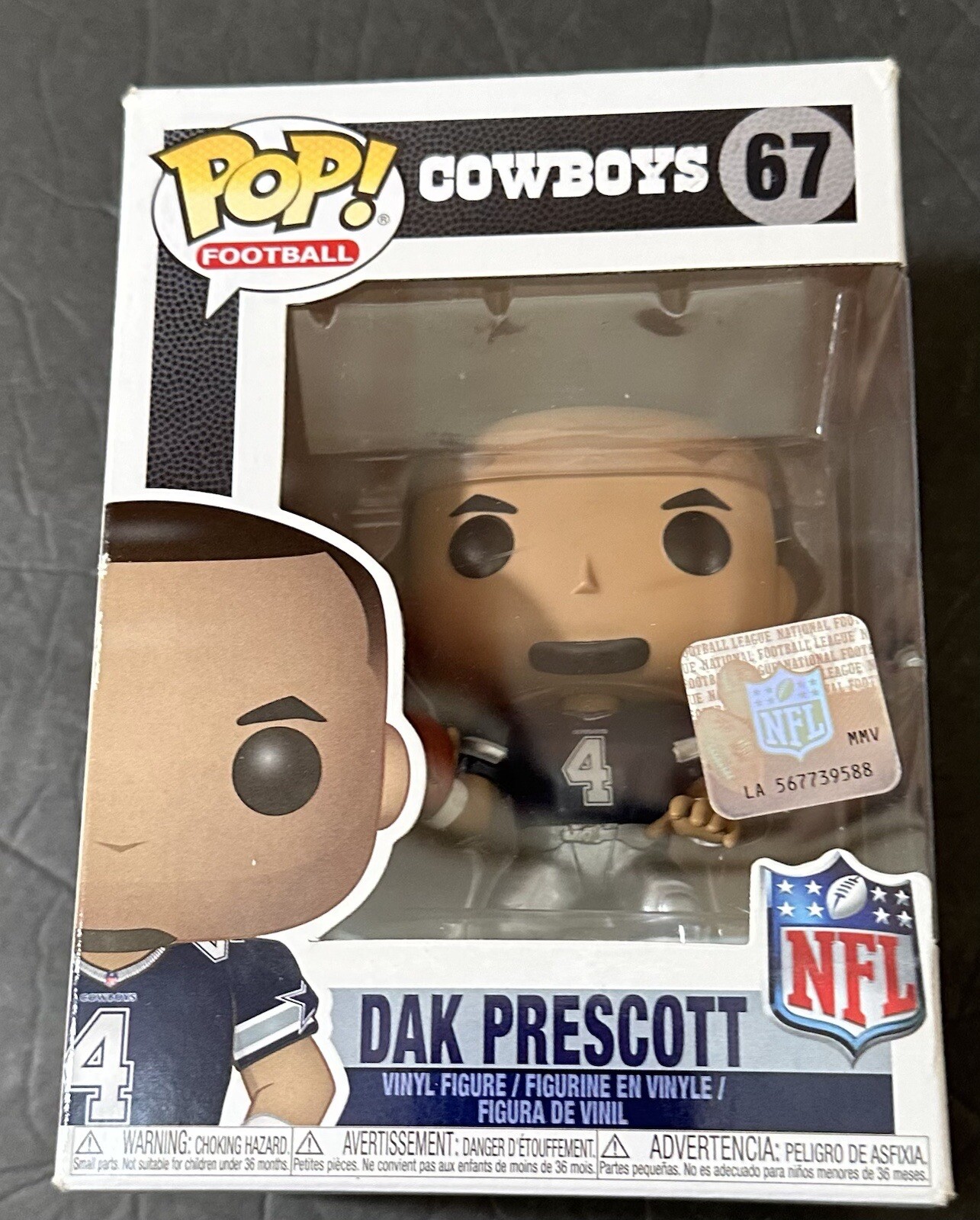 Funko Pop #67 Dak Prescott Dallas Cowboys Blue Jersey - Preowned