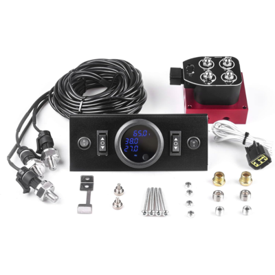 #ad Solenoid 4 Valve manifold kits with Control Panel amp; Blue LED Air pressure gauge $104.99