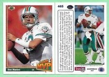 1991 Upper Deck Football Dan Marino #465 Miami Dolphins - Team MVP👍