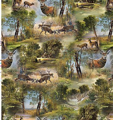 Tischdecke Meterware Wachstuch Wachstischdecke abwaschbar Reh Wald 739-1