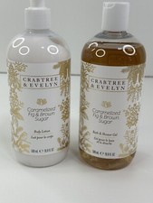 Crabtree  Evelyn Caramelized Fig and Brown Sugar Bath Set Bath Gel and Lotion