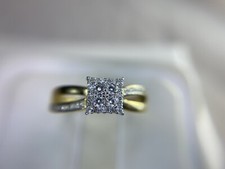 2Ct Round Cut Lab-Created Diamond Engagement Cluster Ring 14K Yellow Gold Plated