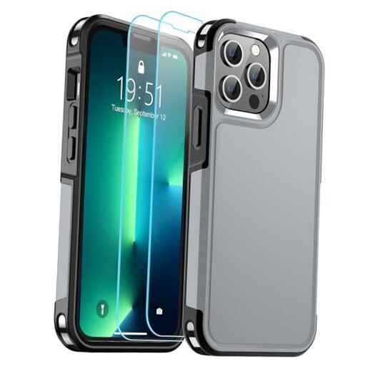 for Case, [12 FT Military Grade Drop Protection][with 2 iPhone 13 Pro Max Gray