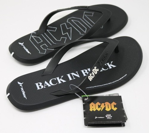 AC/DC Sandals Rider Flip Flops Rock & Roll Band Collab w/ Box HTF Size 9 - Picture 3 of 12