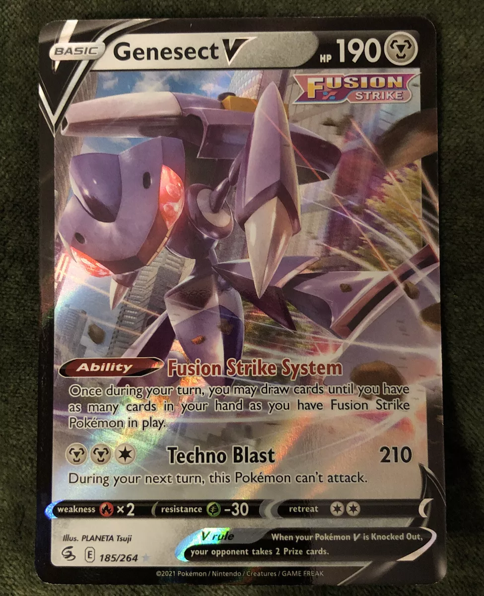 2021 Pokemon Card **Genesect V** Fusion Strike 185/264 - Holo Rare V Full  Art