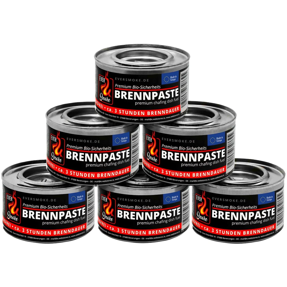 EVERSMOKE 6 Dosen Brennpaste Brenngel Chafing Dish Speisenwärmer Sicherheitsbrennpaste