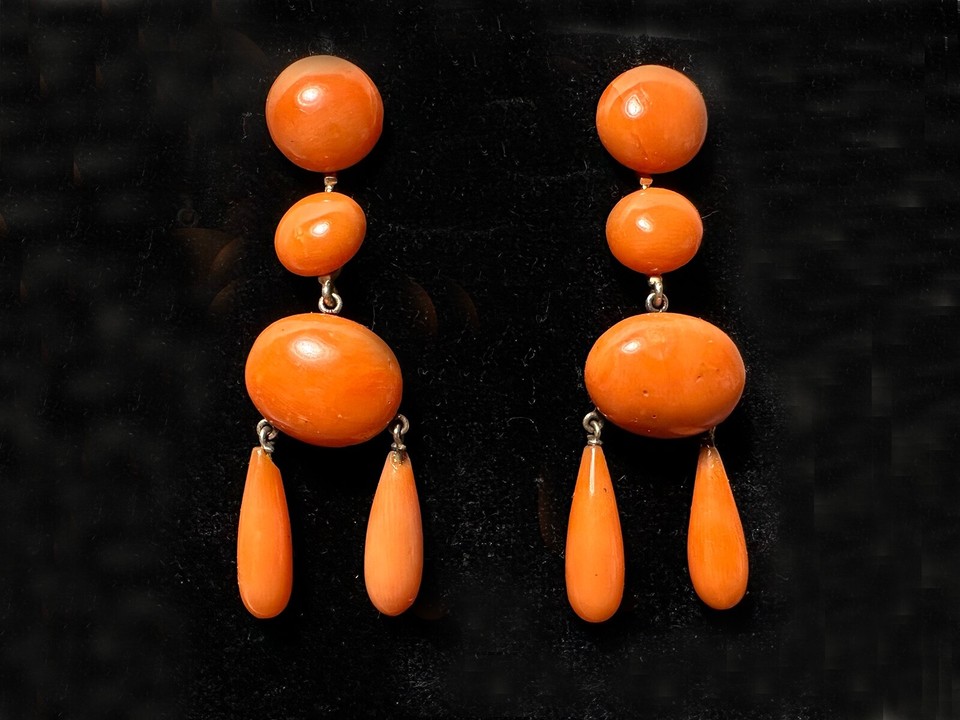 14k/18k Gold Victorian Antique Coral Earrings eBay
