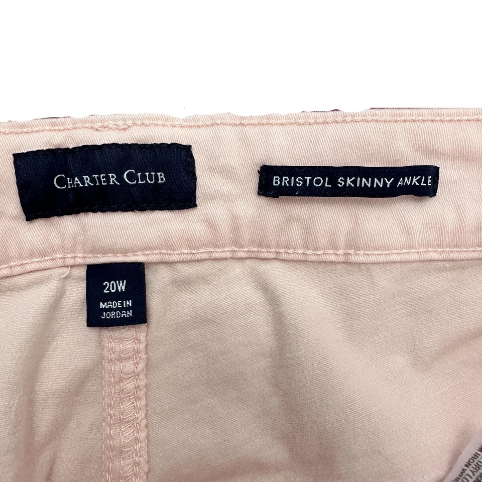 Charter Club Bristol Skinny Ankle Women's size 20W Pink Denim Jeans - Image 3 of 4