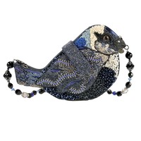 Mary Frances Blue Songbird Beaded Handbag on sale Mary Frances Blue Songbird Beaded Handbag on sale