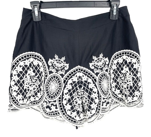 Women Doen Silk Lace Embellished A-line Wide Leg Shorts Apricot | eBay